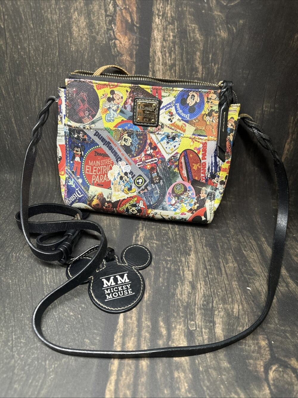 Disney Dooney & Bourke Mickey's 90th Through the Years Crossbody Handbag